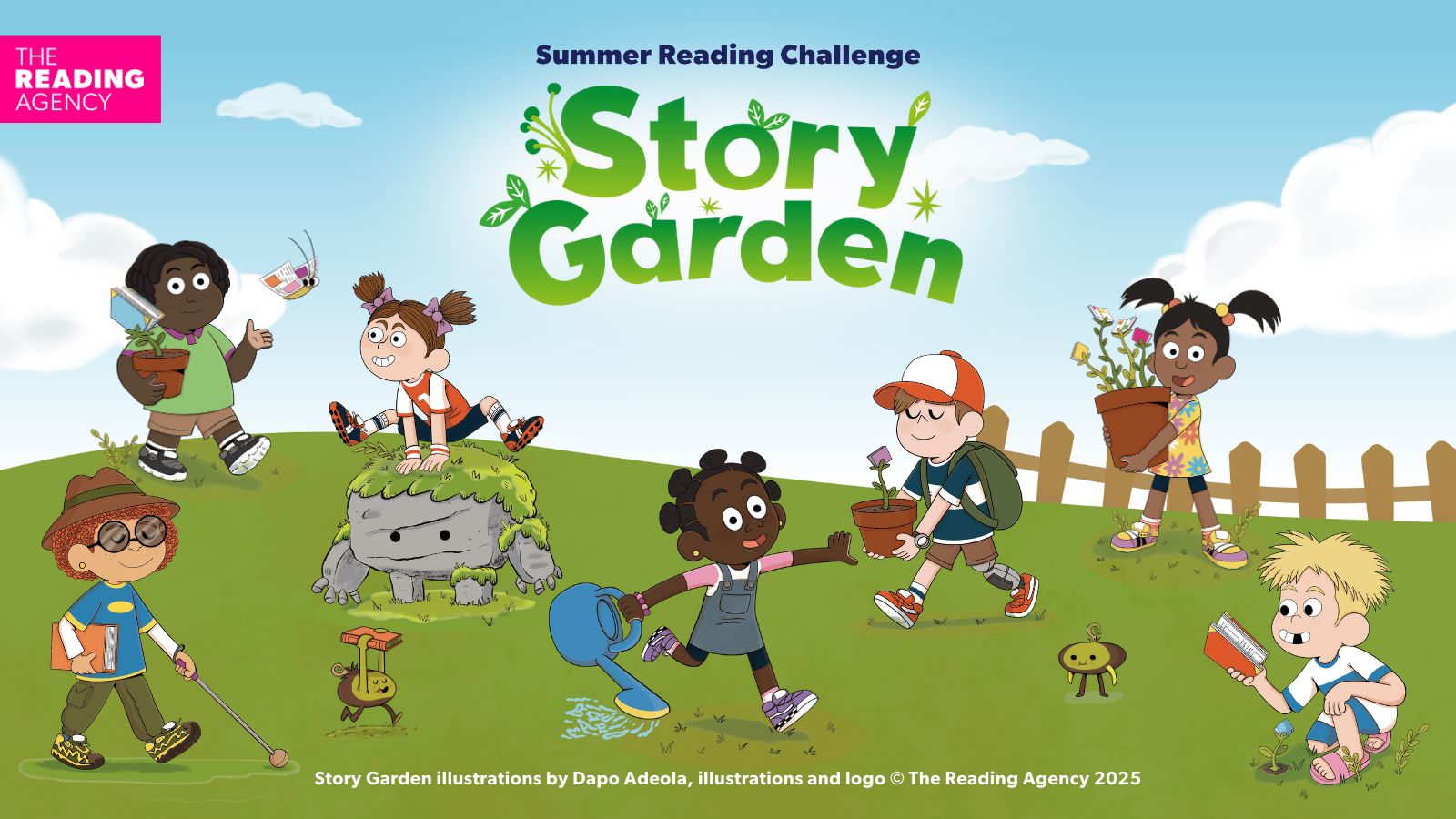 Image of child characters playing in a garden